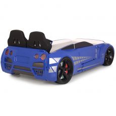 Дитяче ліжко машина GTR Blue 190х90 см з підсвіткою, музикою, шкіряний салон, пультом